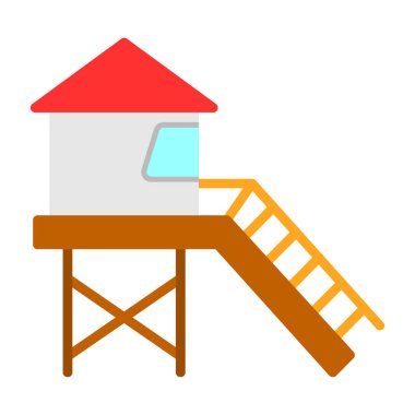 Cankurtaran kulesi simgesinin vektör çizimi                                    