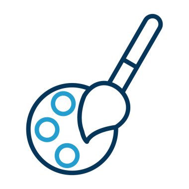 Palet ve boya fırçası. Web simgesi resmedilmesi basit illüstrasyon