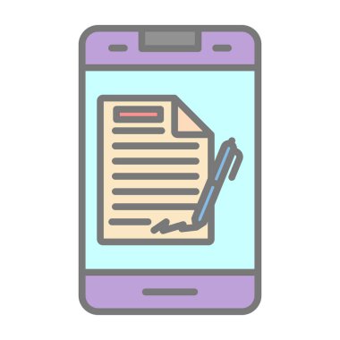 akıllı telefon kontrol listesi ikon vektör illüstrasyon tasarımı ile