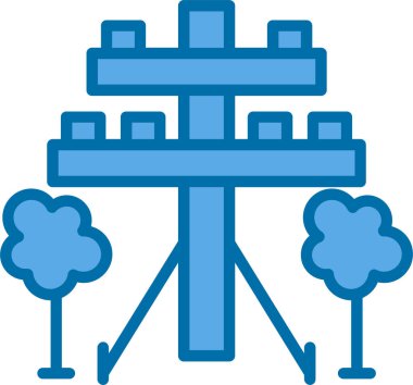 Mavi ve beyaz bir ikonun vektör illüstrasyonu