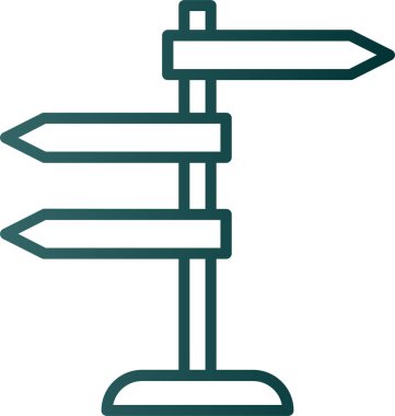 Yön, işaret direği simgesi. Basit vektör illüstrasyonu