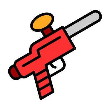 Paintball tabancası simgesi, vektör illüstrasyonu 