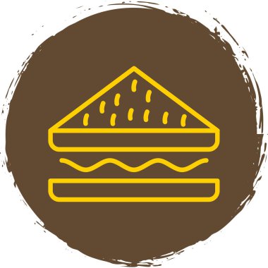 Sandviç. Web simgesi basit illüstrasyon           