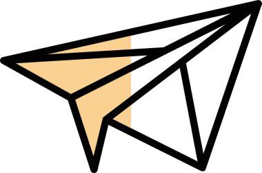 Kağıt düzlem vektör simgesi beyaz arkaplanda izole edildi.