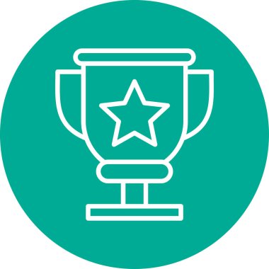 Kupa çizgisi simgesi, vektör illüstrasyonu 