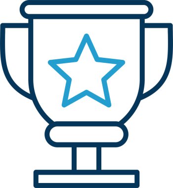 Kupa çizgisi simgesi, vektör illüstrasyonu 