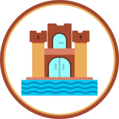 Şato. Web simgesi basit illüstrasyon