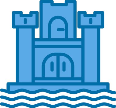 mimari şehir simgesi simgesi - taslak biçimi