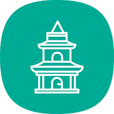 Benzersiz cami vektör çizgisi simgesi