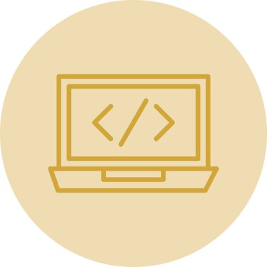 Kodlama simgesinin vektör illüstrasyonu 