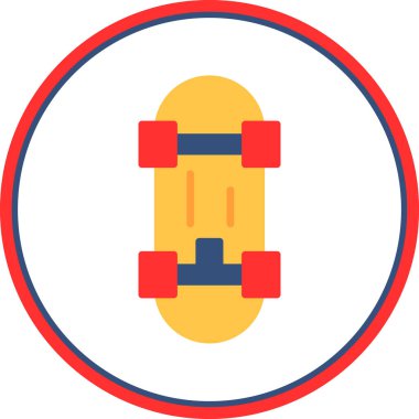 Kaykay web simgesi basit illüstrasyon