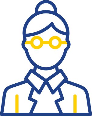 Benzersiz kadın öğretmen vektör çizgisi simgesi