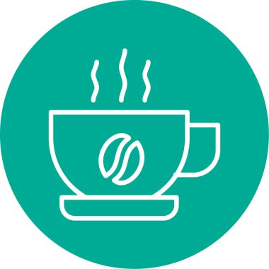 sıcak kahve ikonu, vektör illüstrasyonu