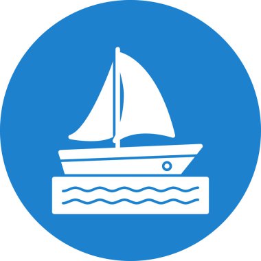 Yelkenli tekne ikonu. Web için yelkenli tekne vektör simgesinin özet çizimi 