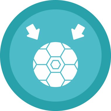 Futbol topu simgesi, vektör illüstrasyonu basit tasarım