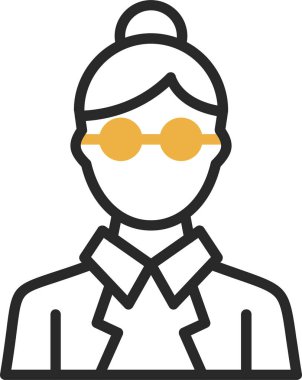 Benzersiz kadın öğretmen vektör çizgisi simgesi