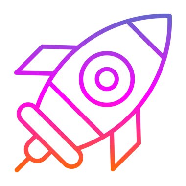 Roket gemi simgesi, vektör çizimi basit tasarım