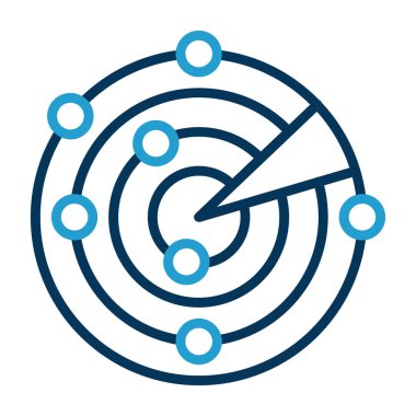 Radar modern simgesinin vektör illüstrasyonu              