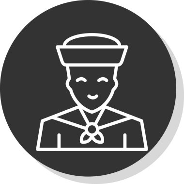 Denizci. Web simgesi basit illüstrasyon