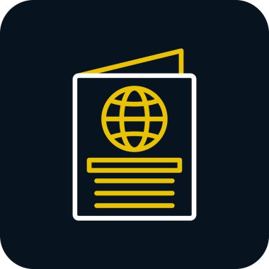 Pasaport web simgesi vektör illüstrasyonu