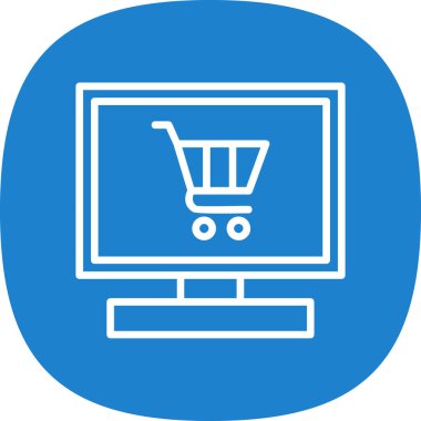 Çevrimiçi Dükkan simgesi, vektör illüstrasyonu