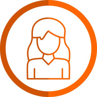 Genç kadın simgesi, vektör illüstrasyonu