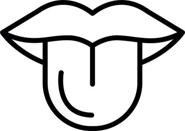 dil dışarı yüz simgesi, vektör illüstrasyonu 