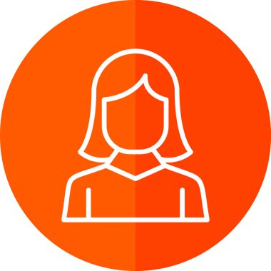 kız düz simgesi, vektör illüstrasyonu