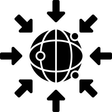 Basit internet dünya simgesi, vektör illüstrasyonu
