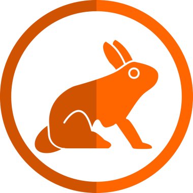 hayvan tavşan düz vektör simgesi