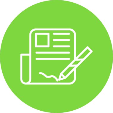 Sözleşme ve kalem ağı simgesi, vektör illüstrasyonu