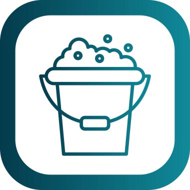 Köpük ağ simgesi olan kova, basit vektör illüstrasyonu