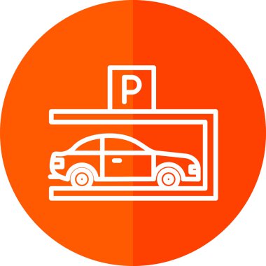 araba park simgesi vektör illüstrasyon                  