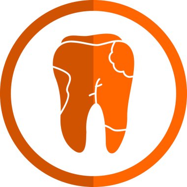 Bir dişin vektör illüstrasyonu simge taşır