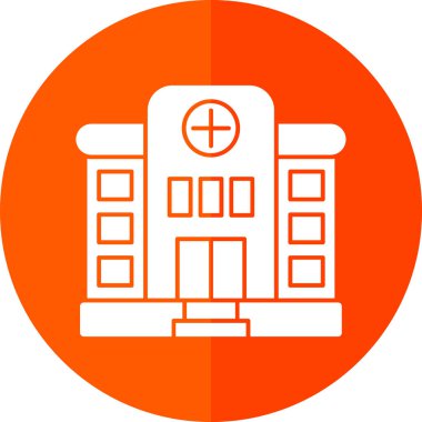 Hastane binası ikon vektör illüstrasyonu 