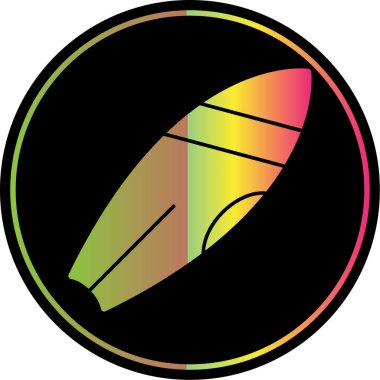 Sörf tahtası simgesinin vektör çizimi 