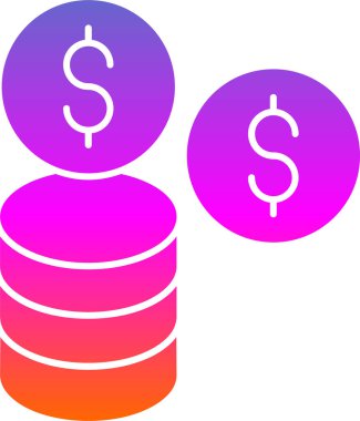 Sikkeler vektör düz simgesi