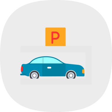 araba park simgesi vektör illüstrasyon                  