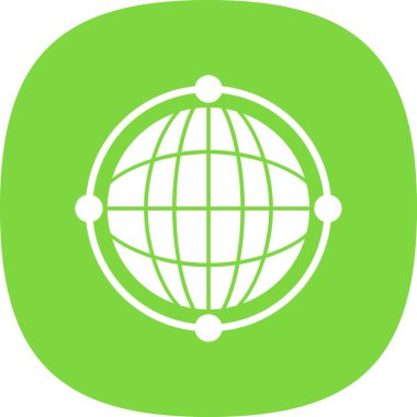  Sanal Dünya Globe web simgesi, vektör illüstrasyonu