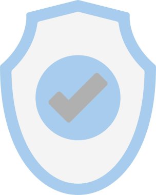 Onay işareti simgesi, vektör çizim kalkan