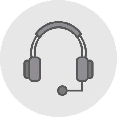 Kulaklık simgesinin vektör illüstrasyonu 