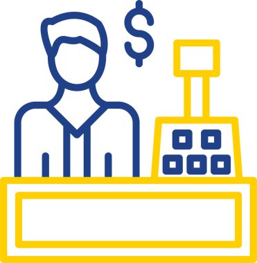 Düz kasiyer. Web simgesi basit illüstrasyon