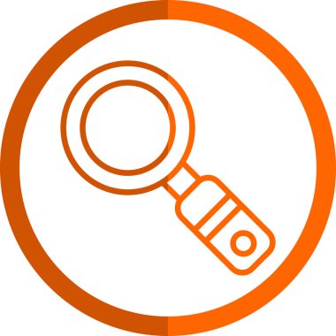 Büyütme cam simgesi renk ana hatları vektörü 