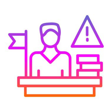 Bilgisayarı olan bir adamın vektör çizimi