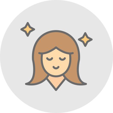 kadın avatar simgesi, vektör illüstrasyonu 