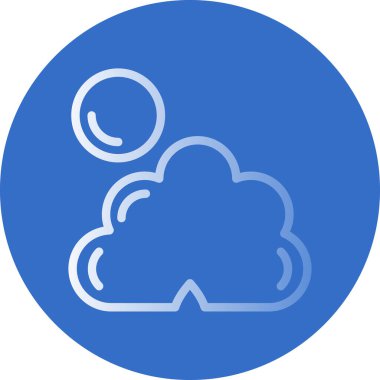 Basit Bulutlu hava simgesi, vektör illüstrasyonu