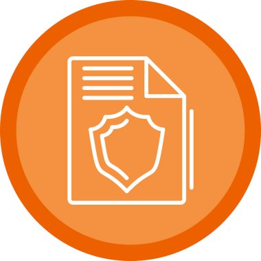 Kalkanlı dosya koruma simgesi, vektör illüstrasyonu