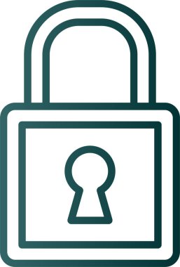 Asma kilit simgesi. web tasarımı için güvenlik kilidi simgesinin karikatür çizimi