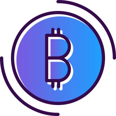 bitcoin. Web simgesi basit illüstrasyon 