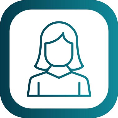 kız düz simgesi, vektör illüstrasyonu